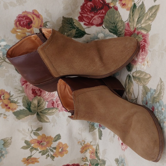 Madewell Low Chelsea Brown Leather and Tan Suede Ankle Boots Women's size 8.5 - Picture 13 of 17